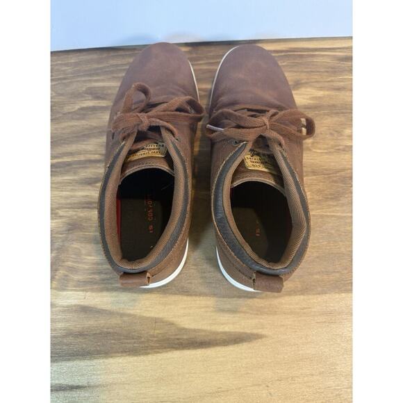 Levi’s Brown Leather Casual Sneakers Men’s Size 9.5 Lace Up Low Top - Picture 9 of 10